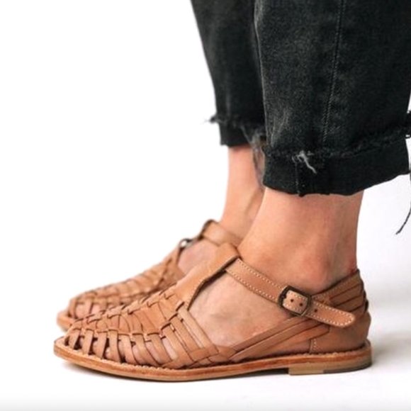 Bird of Flight Shoes - NWT Bird of Flight Sandal Lacey Hurache Sandal Tan Leather 7.5